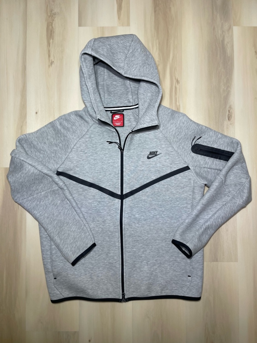 Nike Sportswear Tech Fleece Hoodie Jacket Smoke Grey Mens Sz Large HV0949-063